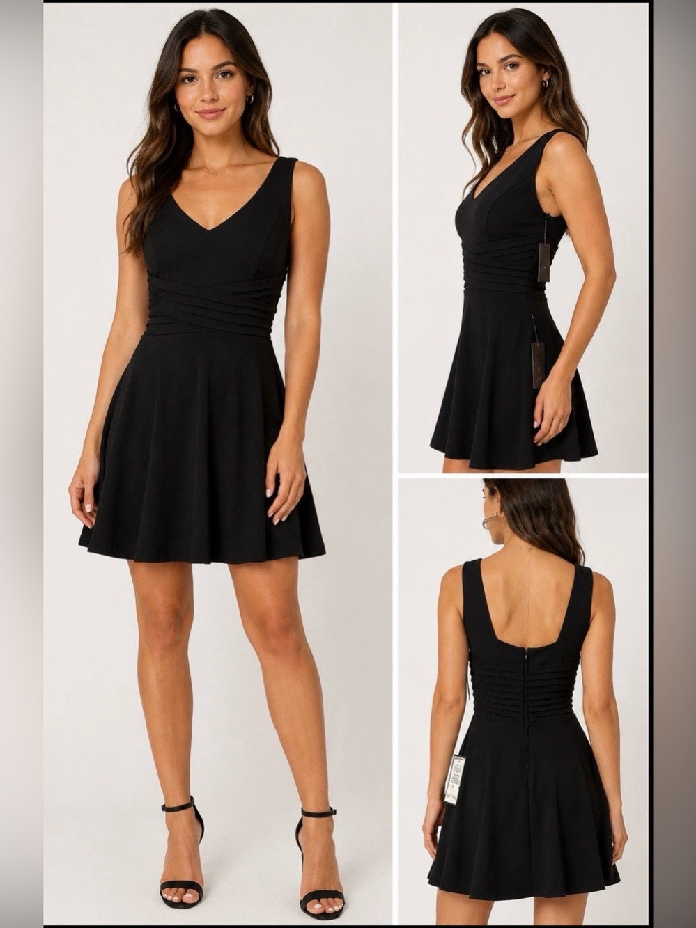 City Studio Fit & Flare Black Dress NWT